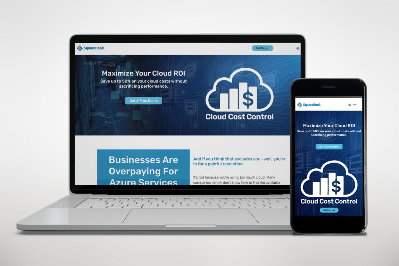 SquareHook home page on desktop and mobile screen